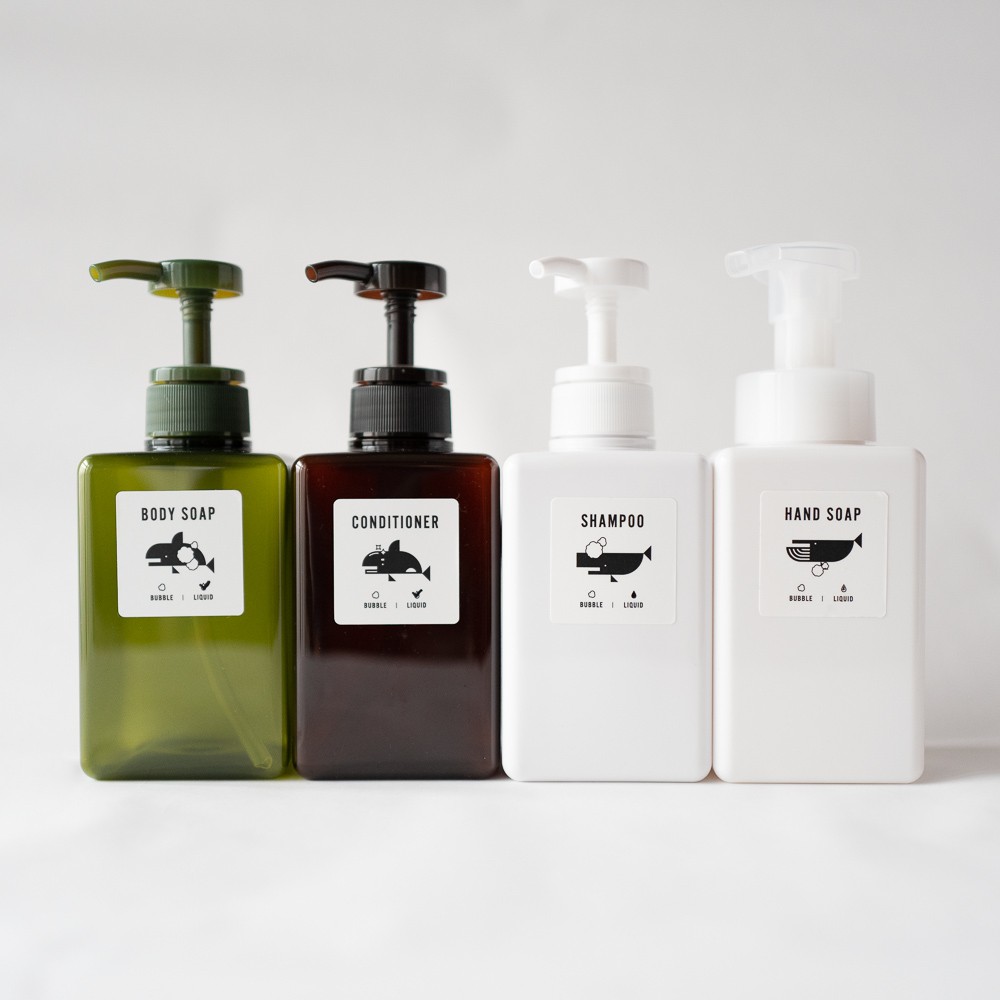 無印ボトルにラベル全種類